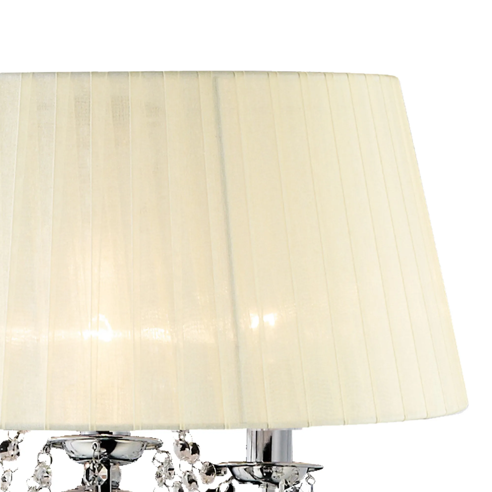 Olivia Crystal 163cm Floor Lamp 3 Light IL30063/CR  Diyas Olivia Polished Chrome-Ivory Cream